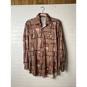 H BAR C Ranchwear Mens 15.5 33 Southwestern Aztec Pearl Snap Western Shirt